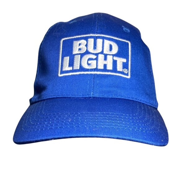 Bud Light Snapback Hat Blue with White Logo Adjustable Snapback Hat NWOT - Picture 1 of 7